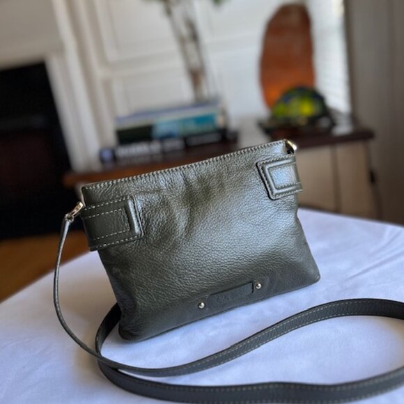 COLE HAAN | Zooey Crossbody Bag Dark Green Pebbled Leather-EUC - Picture 3 of 12